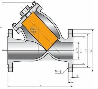 GL41H鑄鋼Y型過濾器結構圖紙 GL41H鑄鋼Y型過濾器結構圖紙