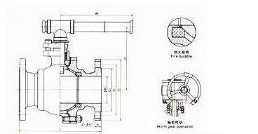Q341F,Q341Y不銹鋼蝸輪法蘭球閥結構圖紙 Q341F,Q341Y不銹鋼蝸輪法蘭球閥結構圖紙